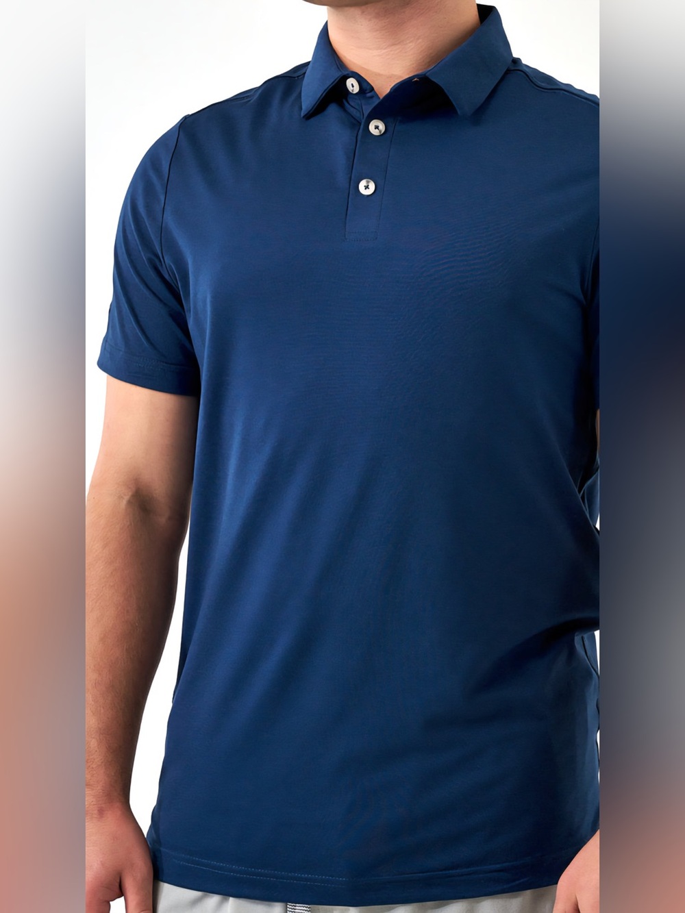 Burlebo Performance Polo - Heather Navy - - Size Large